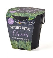 Kitchen Herbs Black Matt - Chives | 香草廚房黑色盆 - 細香蔥